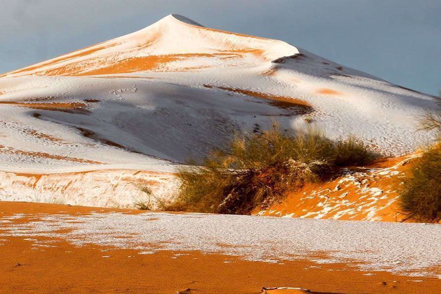 Il a neigé dans le désert du Sahara pour la troisième fois en 40 ans, voici à quoi il ressemble maintenant Il a neigé dans le désert du Sahara pour la troisième fois en 40 ans, voici à quoi il ressemble maintenant