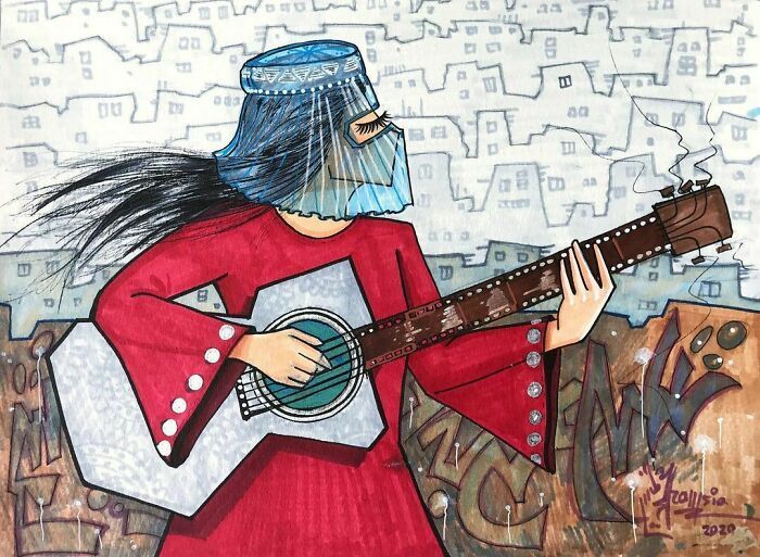 40 Heartbreaking Works By The First Female Afghan Street Artist
