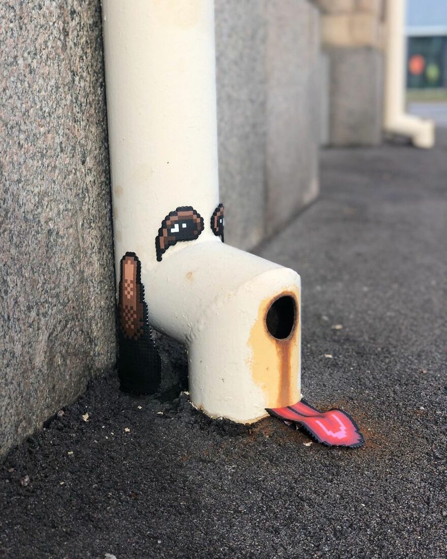 Artist ‘Vandalizes’ The Streets With His Fun And Unique Pixel Art (30 Pics)