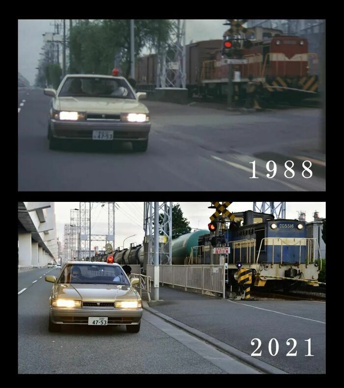 même voiture 1988 vs. 2021, quelque part au japon