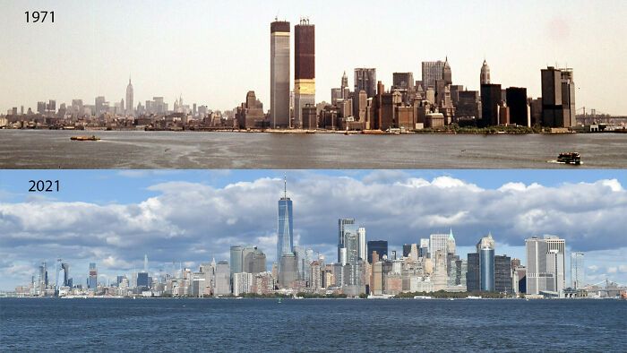 ligne d’horizon de manhattan, 1971 et 2021