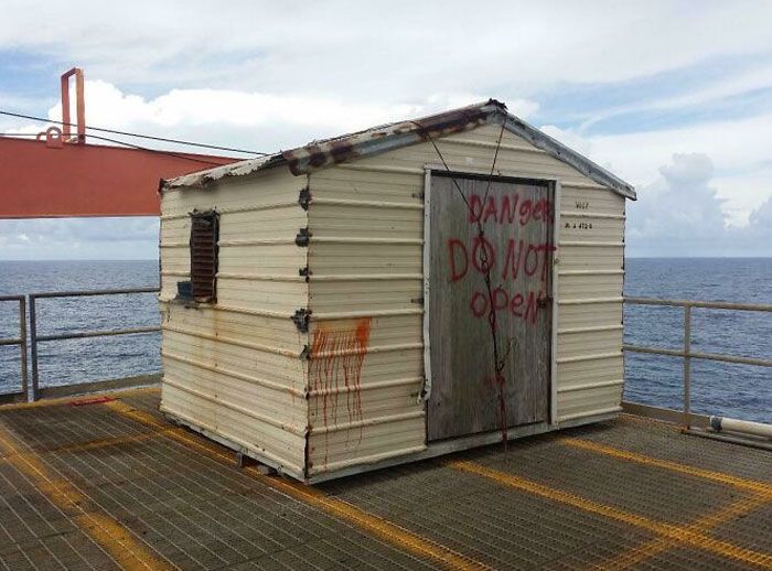 sur une ancienne plateforme sans équipage dans le golfe du mexique