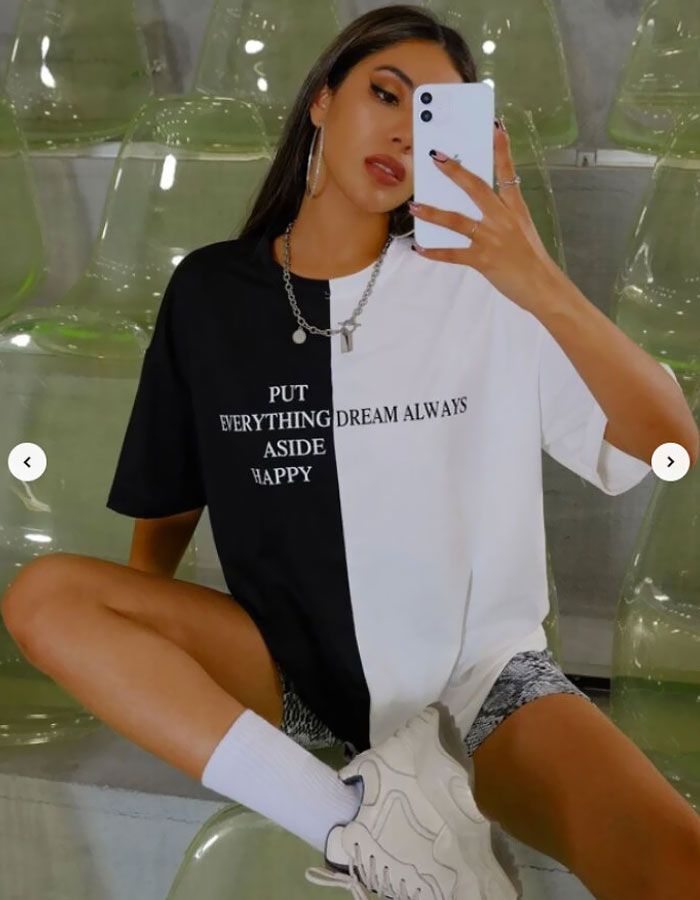 J’étais en train de faire du shopping en ligne sur shein, et j’ai trouvé ce t-shirt. mets tout de côté le rêve heureux de toujours ?