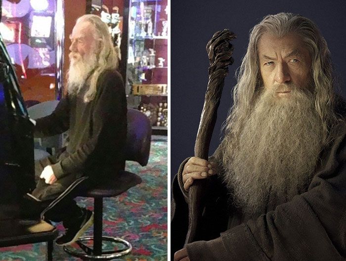 L’homme que j’ai vu jouer aux machines à poker est le sosie de Gandalf.