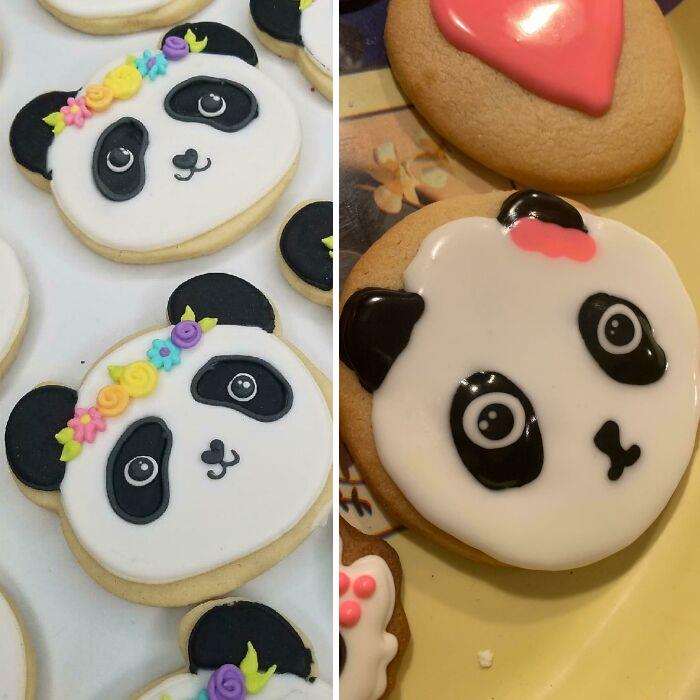 ces biscuits panda que j’ai faits pour l’anniversaire de ma nièce ont vu du s**t