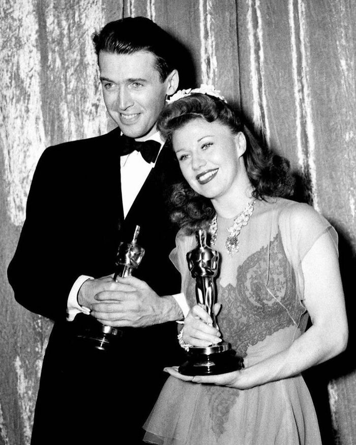 james stewart et ginger rogers à la 13e cérémonie des academy awards, 1941