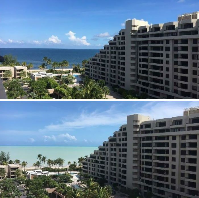 L’eau de la plage est devenue blanche après l’ouragan irma.