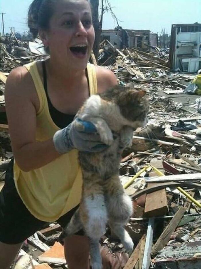 elle a trouvé son chat 16 jours après une tornade