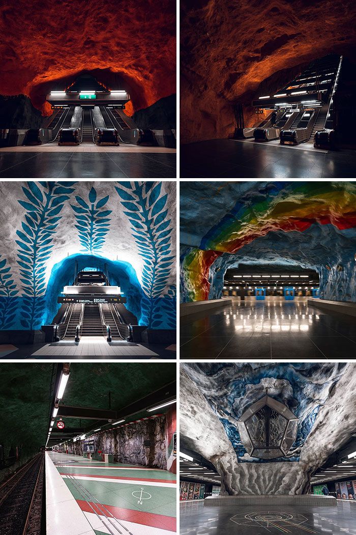 les stations de métro de stockholm ressemblent à des grottes mystiques
