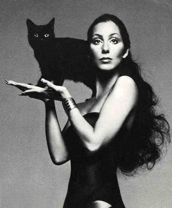 cher dans un photoshoot pour son album de 1974 « dark lady » (par richard avedon)