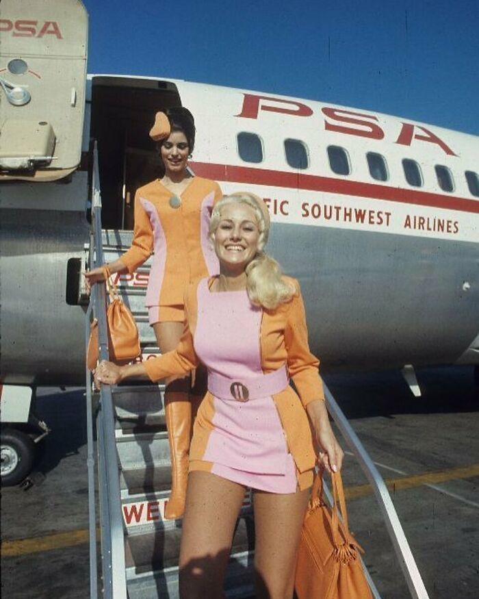 pacific southwest airlines flight attendants in the 70s