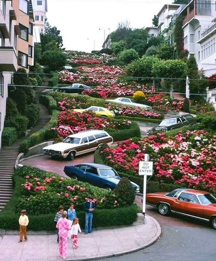 rue lombard à san francisco, californie, 1975