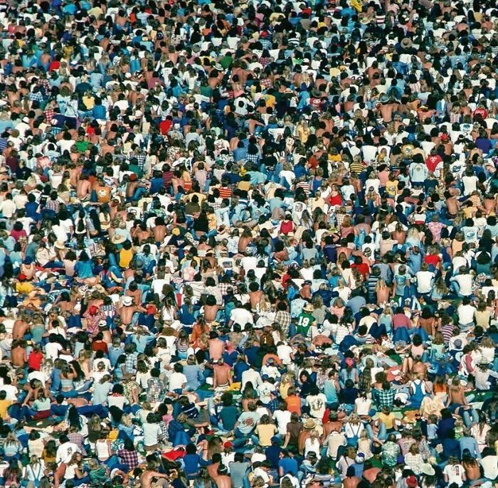 la foule lors d’un concert de led zeppelin à oakland, californie, 1977 (par kevin c. goff)