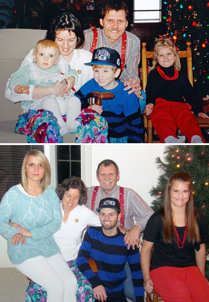 La photo de Noël de ma famille recréée 20 ans plus tard