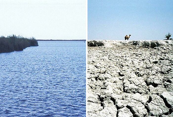 le lac tchad en 1967 vs le lac tchad maintenant