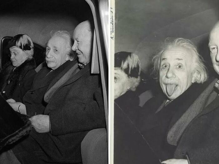 albert einstein avant sa célèbre photo avec sa langue sortie
