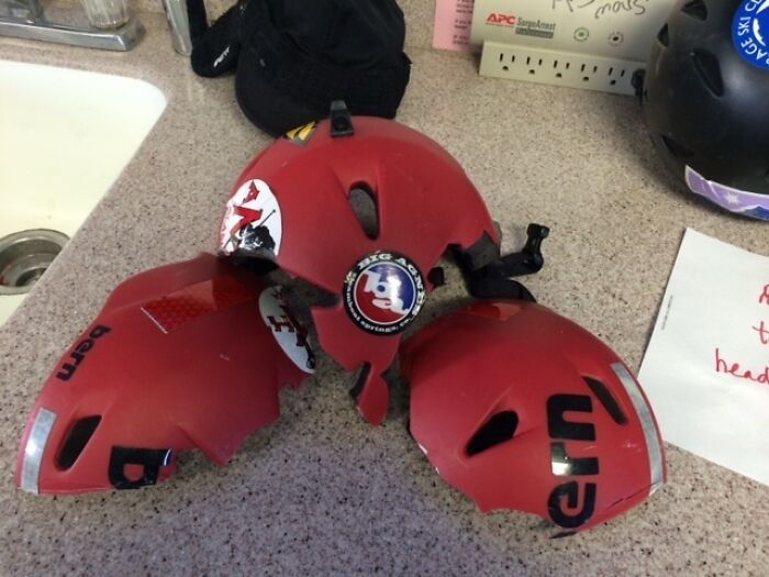 Ce casque a sauvé un enfant de 5 ans et demi impliqué dans une collision samedi d’une importante lésion cérébrale ou pire. les casques sont bons