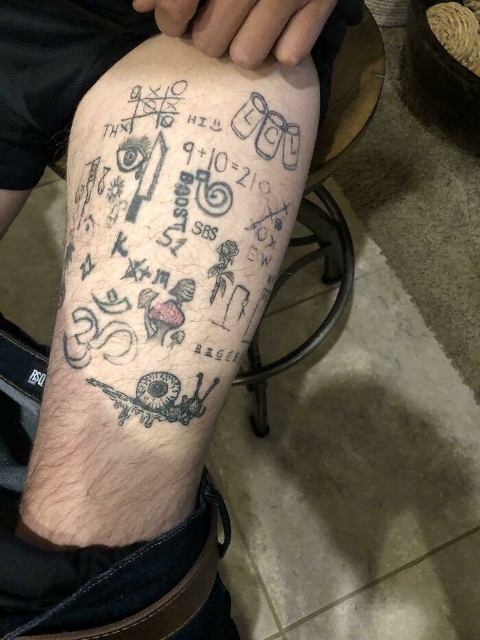 les tatouages des nombreuses nuits d’ivresse de mon frère