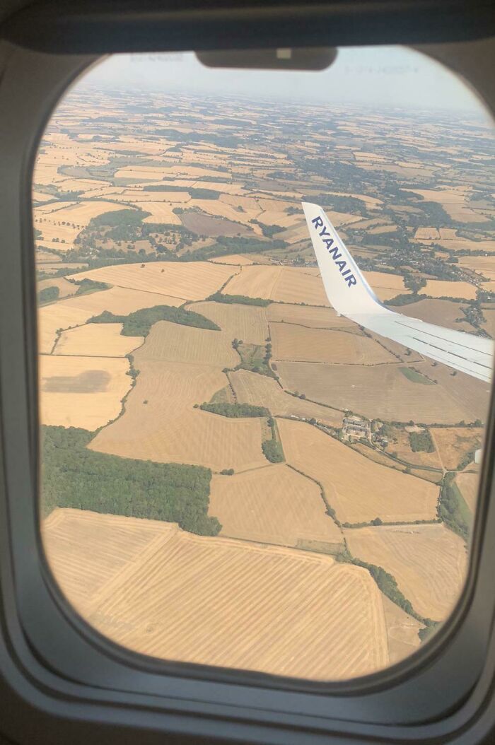 Le retour en Angleterre est très accablant, ce sont les effets de la canicule. L’Angleterre est devenue brune.