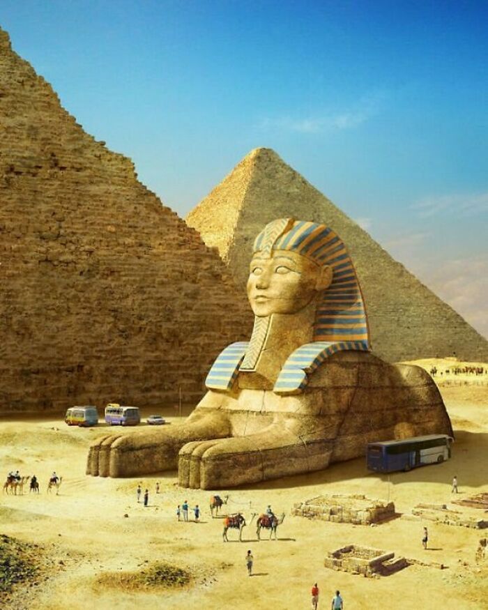 le grand sphinx de gizehle grand sphinx de gizeh a été construit par les égyptiens de l’ancien royaume sous le règne de khafre (c. 2558-2532 bc), dont il représente probablement le visage. c’est l’une des plus anciennes sculptures monumentales connues en égypte et elle est largement connue dans le monde entier.