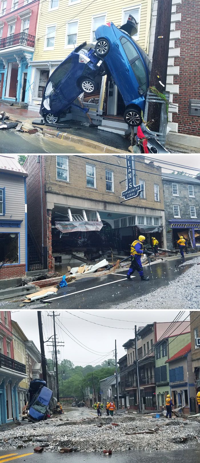 Après une inondation, les services d’incendie et de secours font du porte-à-porte pour vérifier la sécurité des structures.