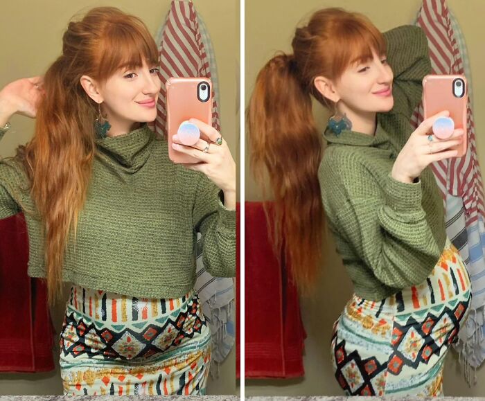 J’adore ma longue queue de cheval désordonnée (même si j’ai l’impression de ressembler à Peter Pan de face).