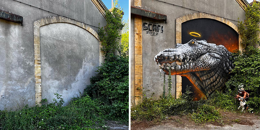Un artiste de rue français peint des graffitis en 3D et ce n’est pas pour les âmes sensibles (26 nouvelles photos).
