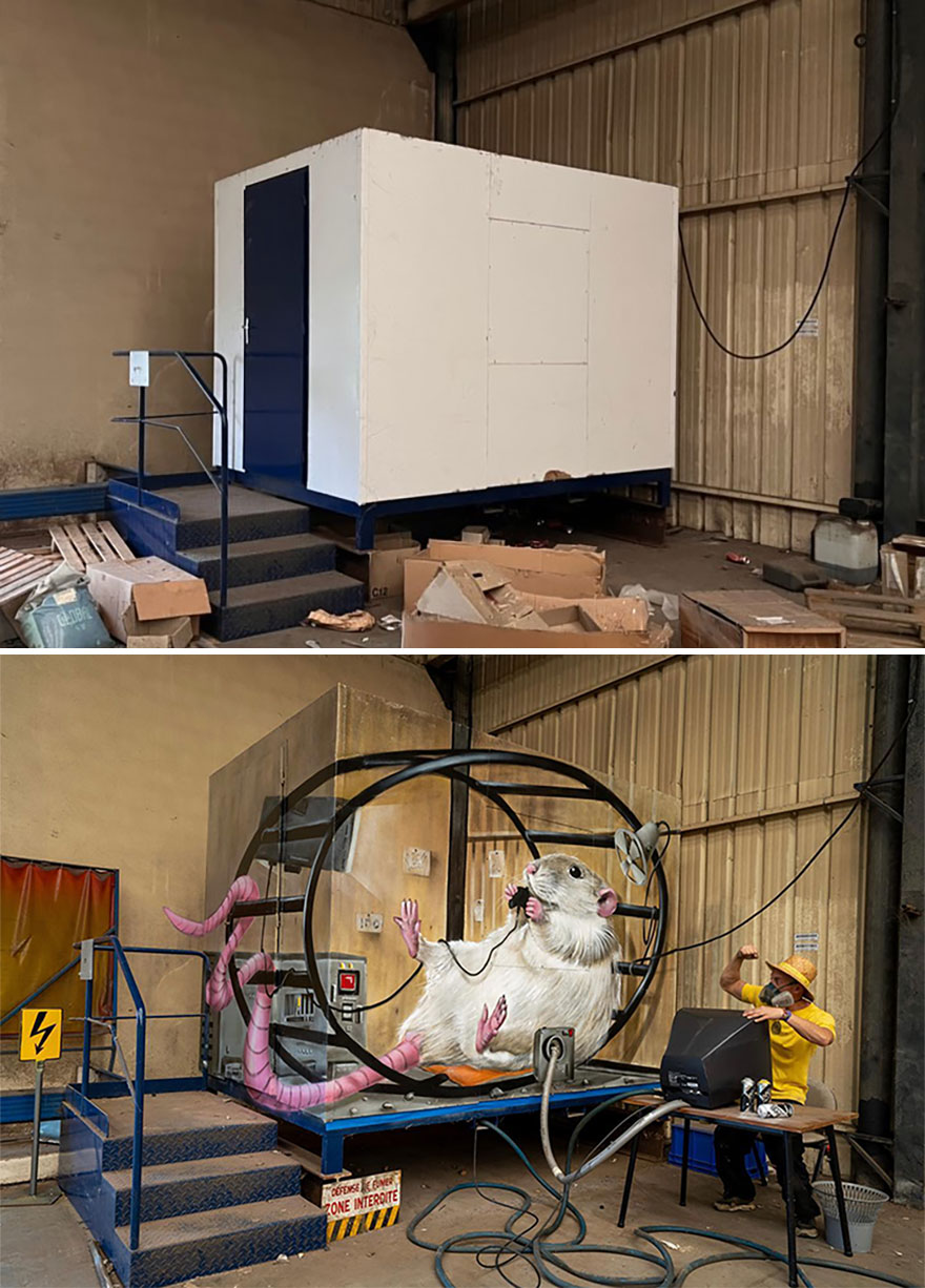 Un artiste de rue français peint des graffitis en 3D et ce n’est pas pour les âmes sensibles (26 nouvelles photos).