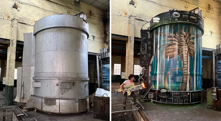 Un artiste de rue français peint des graffitis en 3D et ce n’est pas pour les âmes sensibles (26 nouvelles photos).