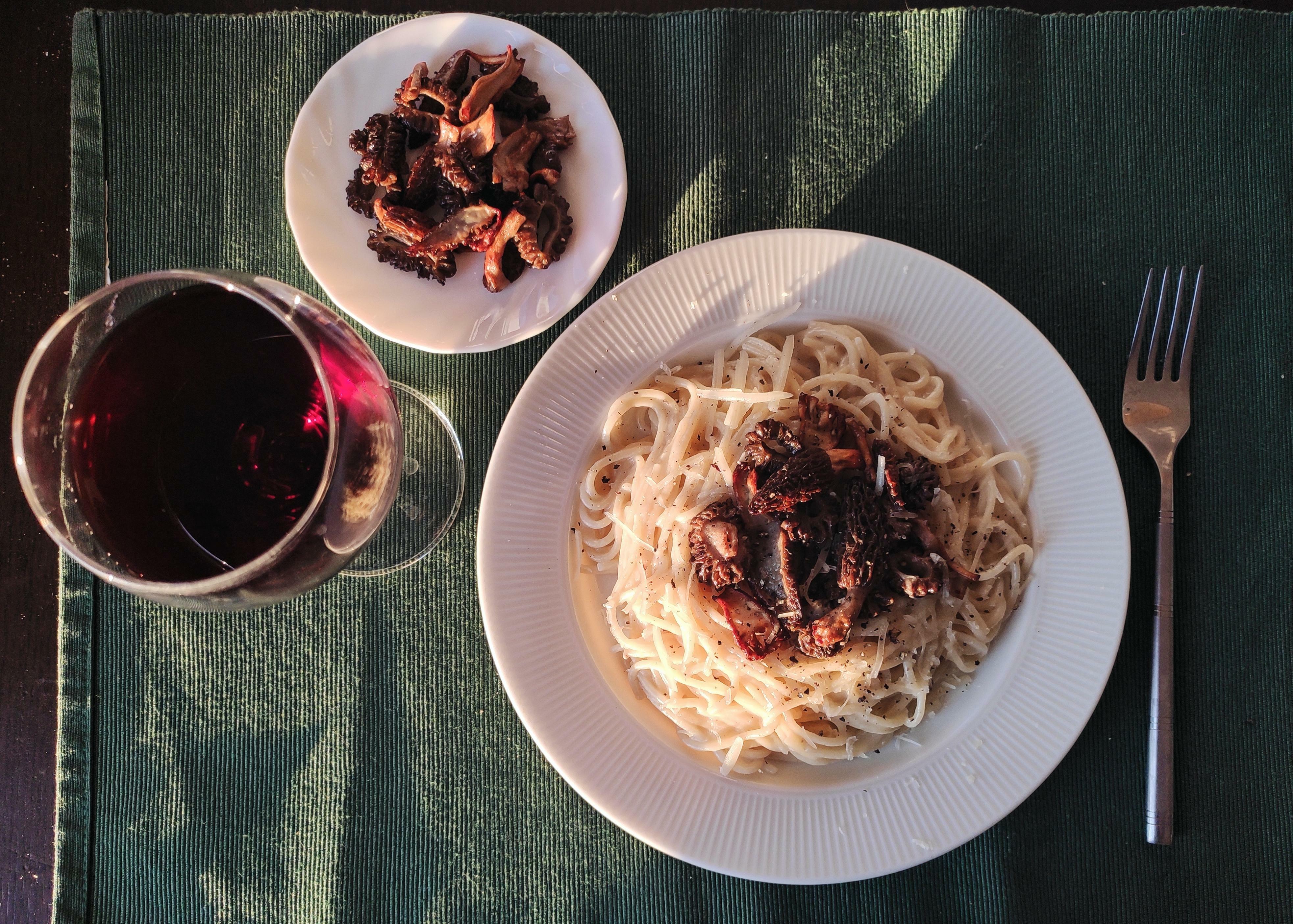 manger mes pâtes aux morilles toute seule après n'avoir réussi à convaincre aucun membre de ma famille d'y goûter. quelqu'un veut bien l'apprécier avec moi