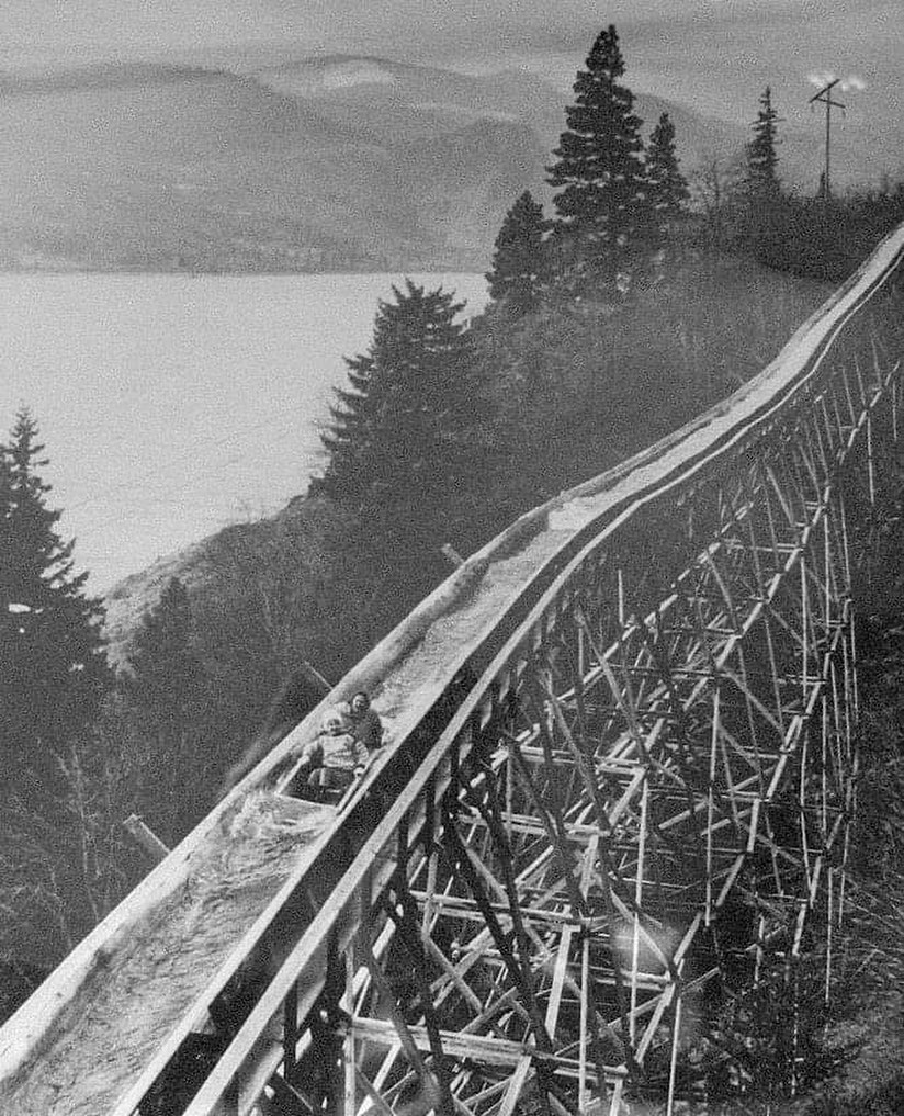 Le Broughton Flume était le plus rapide et le plus long des toboggans aquatiques du monde de 1923 à 1986.