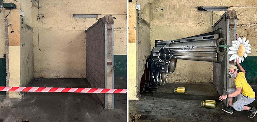 Un artiste de rue français peint des graffitis en 3D et ce n’est pas pour les âmes sensibles (26 nouvelles photos).