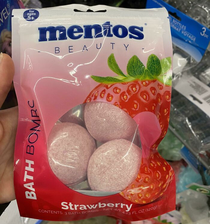 bombes de bain mentos à la fraise
