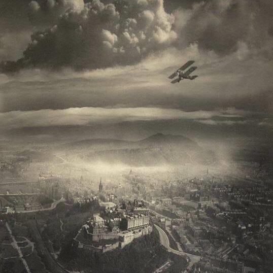 photographie aérienne à edinburgh, circa 1920
