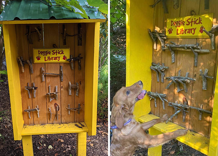 a trouvé une petite bibliothèque gratuite pour les chiens