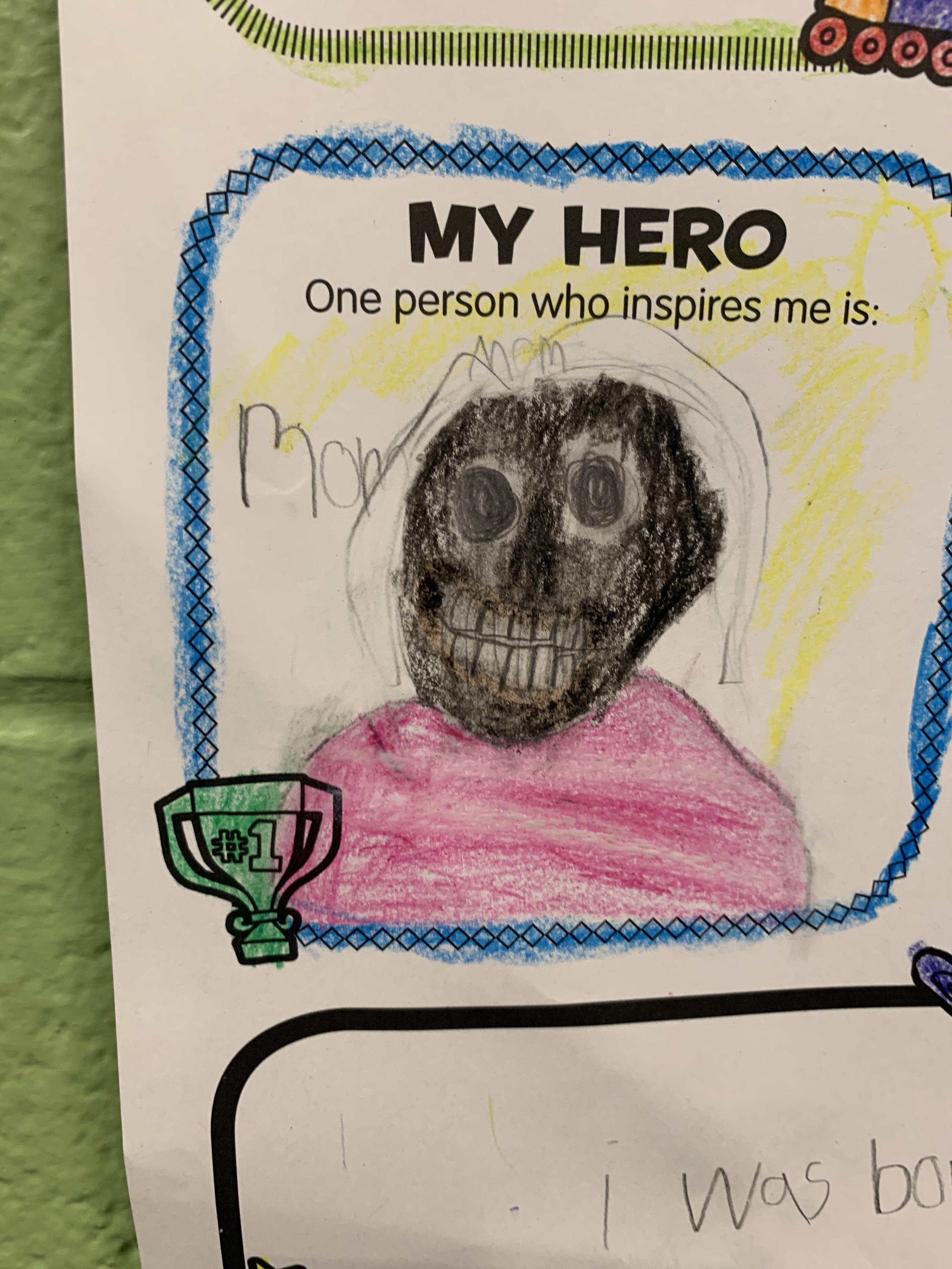 l'un des enfants de maternelle a dessiné sa maman