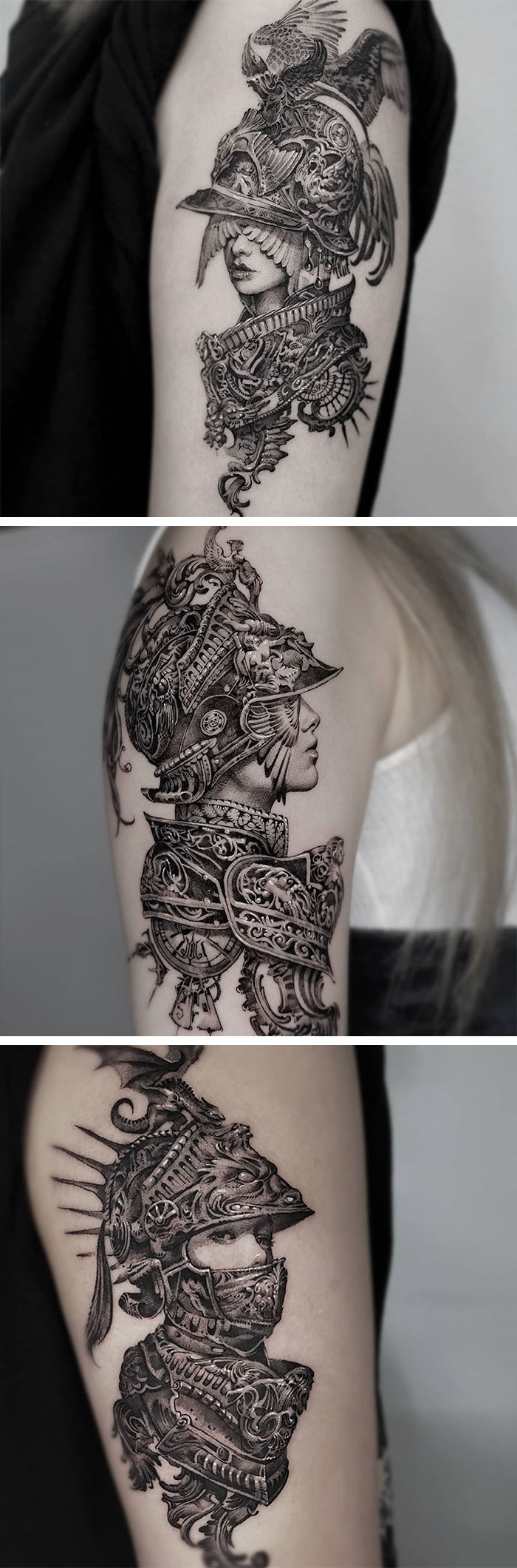 Tatouages de chevaliers, par le tatoueur hwi
