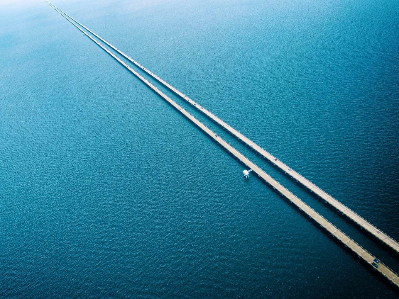 pont-jetée du lac ponchartrain en louisiane