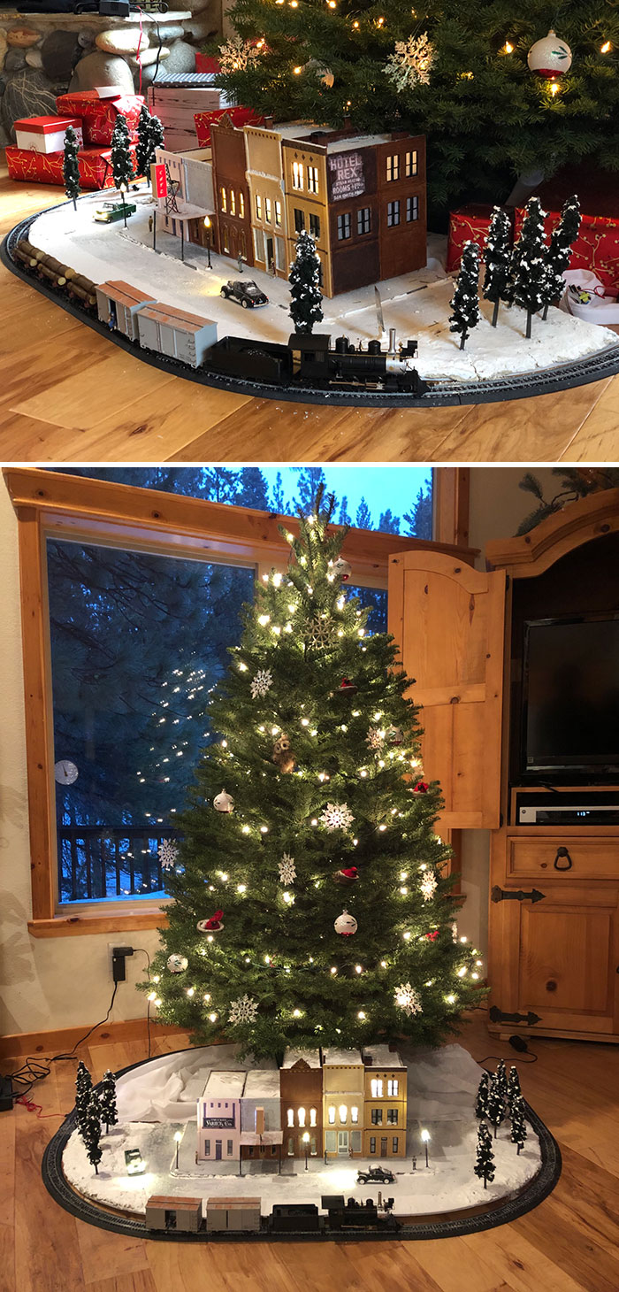 j’ai fait un modèle réduit du centre-ville de truckee, ca pour le placer sous notre arbre de noël cette année