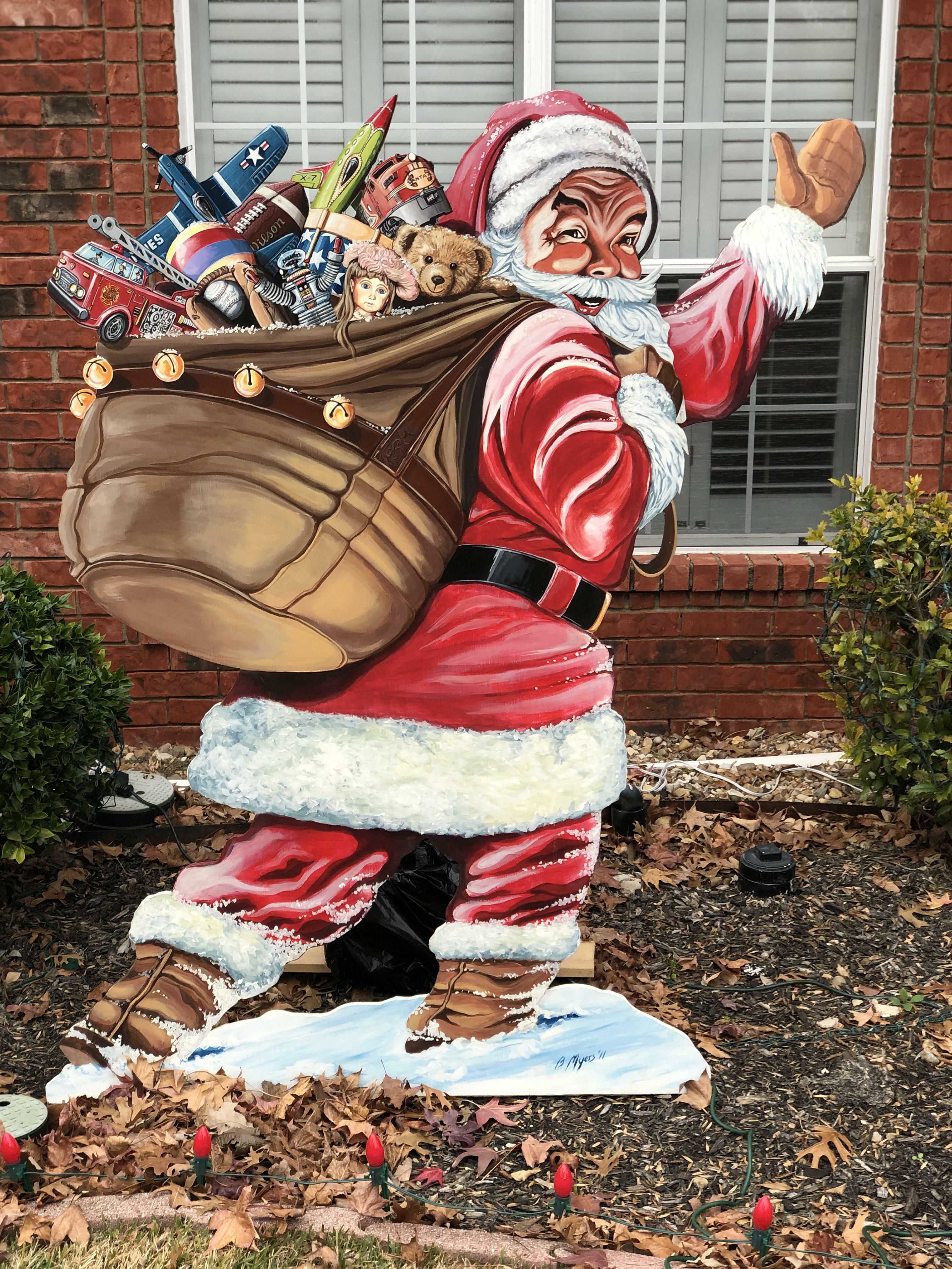 Père Noël ondulant en contreplaqué décoration de cour diy