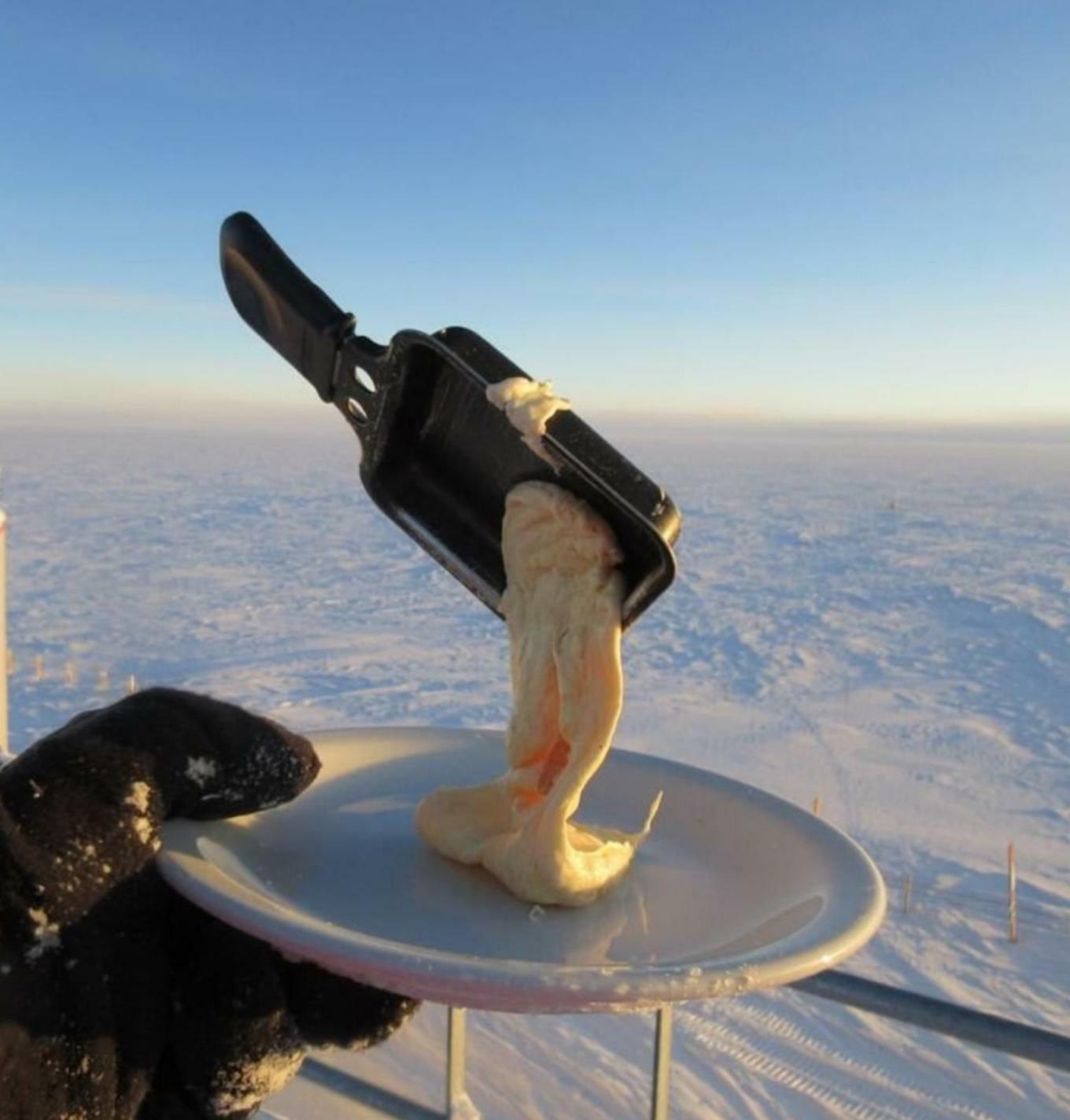 C’est ce qui arrive aux aliments en Antarctique à -94°f/-70°c.