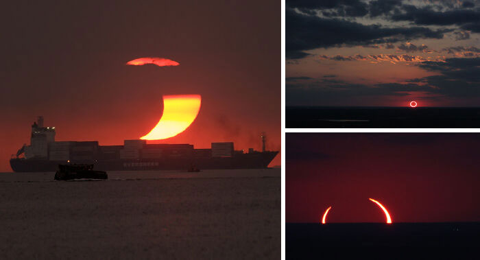 Un coucher de soleil clair plus une éclipse est un événement super rare, et quand cela arrive, on obtient ces incroyables paysages apocalyptiques.