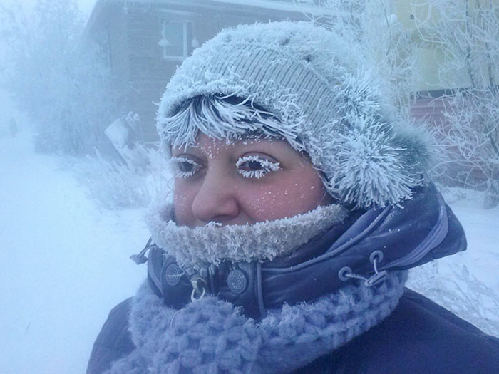 maquillage sibérien d’hiver. Profite de l’hiver