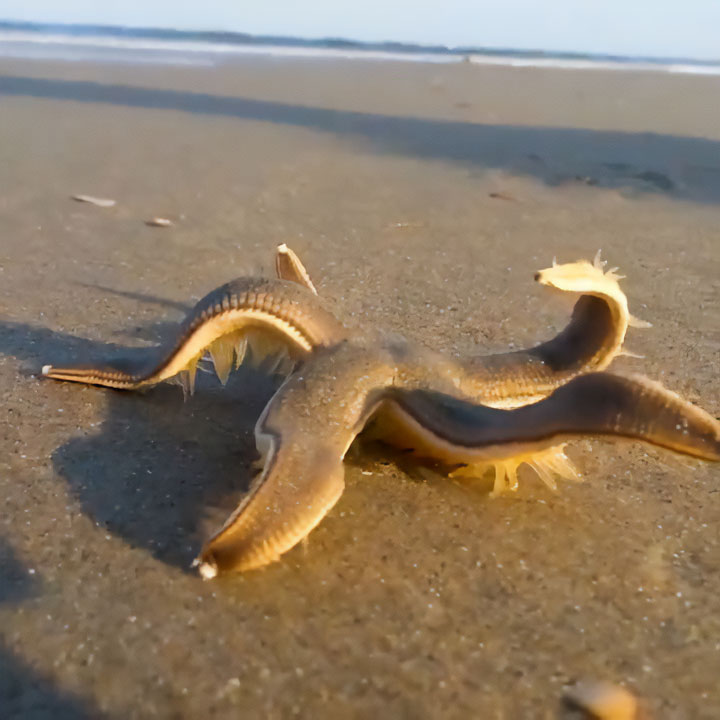 une étoile de mer qui se réveille dans l’eau