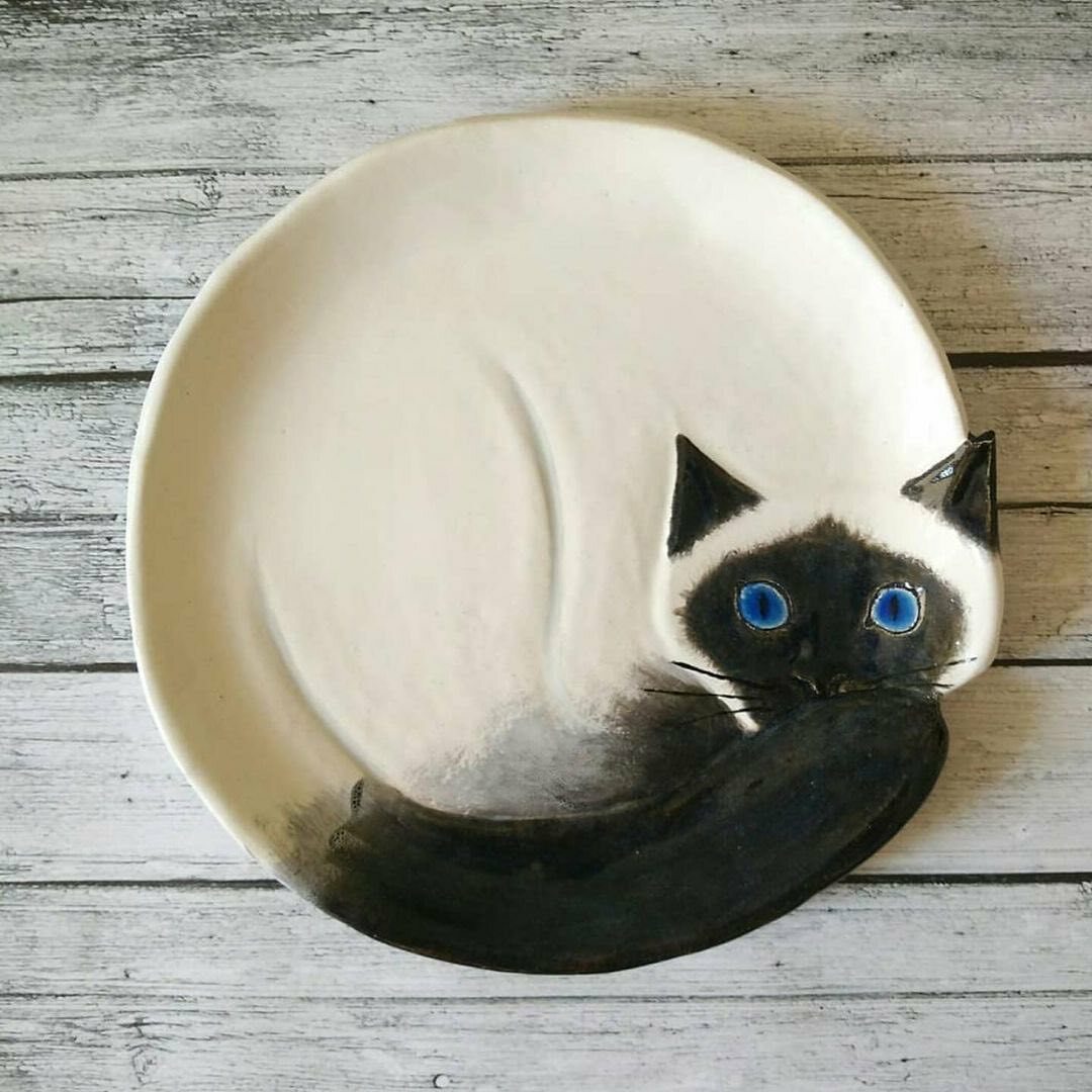 Assiette de chat en céramique conçue par tatiana gavrilova