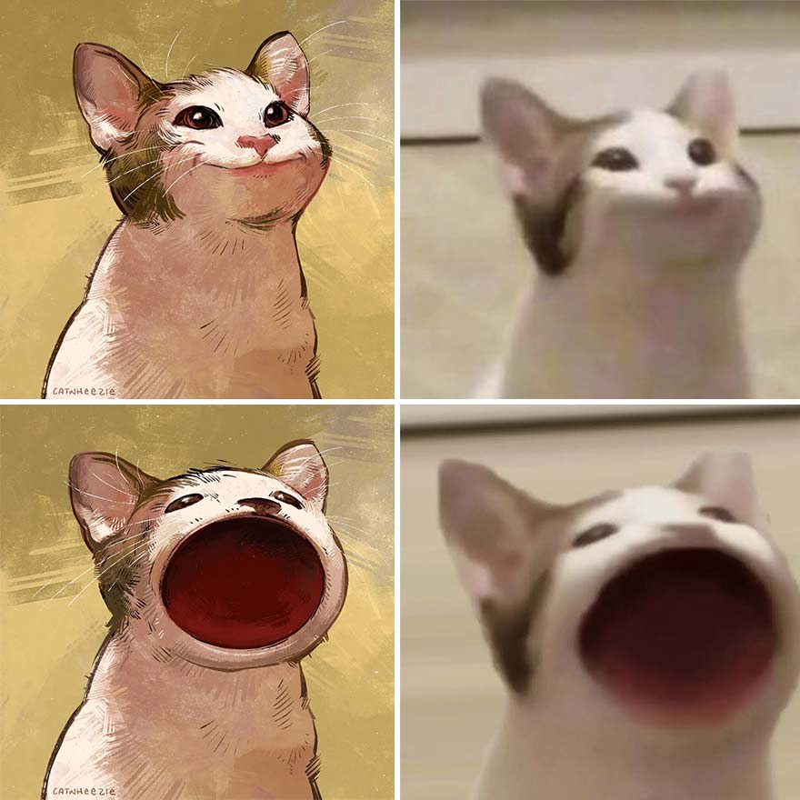 32 photos virales de chats illustrées par cet artiste (nouvelles photos)