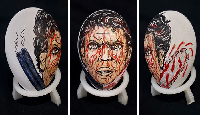 Another Horror-Themed Easter Egg. It Didn’t Turn Out As Well As I Had Hoped, But Here’s My Representation Of Ashy/Slashy, Bruce Campbell From The Evil Dead Series