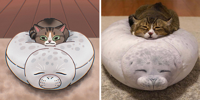 31 Hilarious Cat Pictures Get A Cute Makeover By This Illustrator