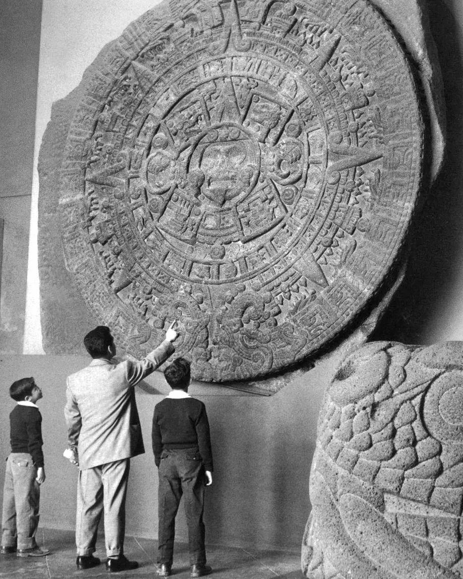 Aztec Sun Calander Stone, National Museum, Mexico, 1964