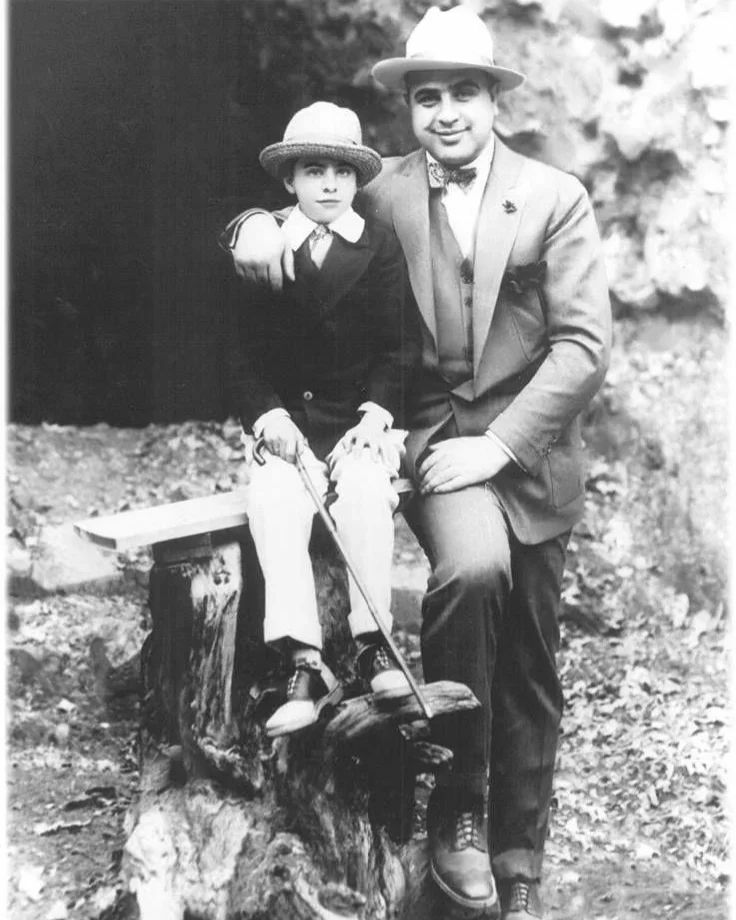 Al Capone With His Son “Sonny” Capone In 1925